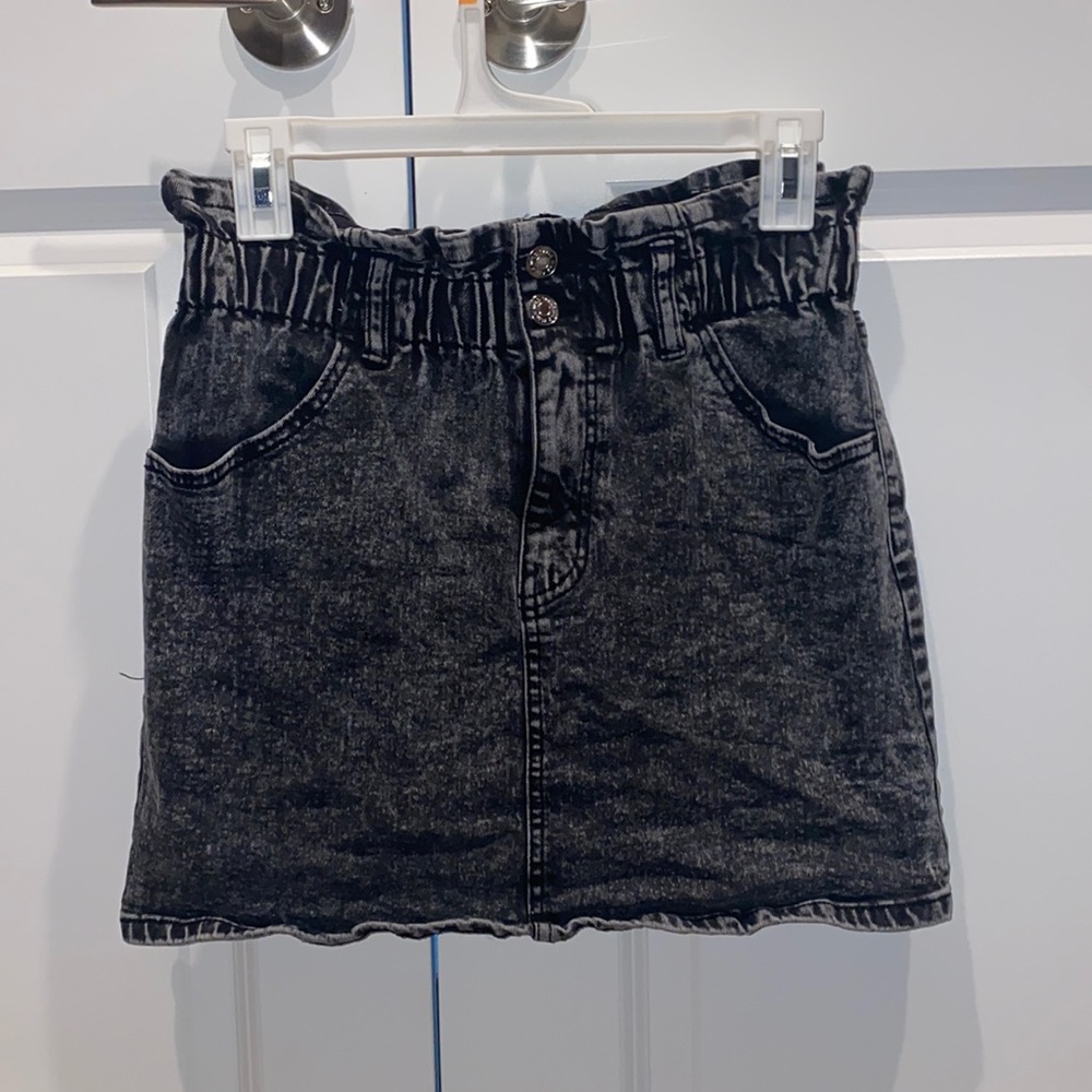 Acid wash mini skirt